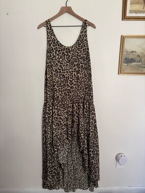 Anthropologie Maeve Leopard Print Sleeveless High-Low Maxi Dress Women’s Small